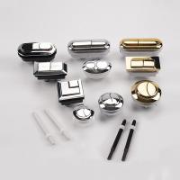 坐便器水箱配件冲水按钮金色双按连体圆形长方形按键老式马桶按钮