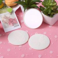 5个装 美容小镜子时尚便携随身化妆镜可爱塑料小圆镜礼品礼物赠品|米白色10个装(浮雕图案随机)