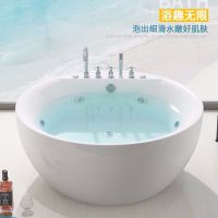 圆形浴缸成人家用浴盆酒店别墅工程民宿浴池智能恒温加热冲浪按摩