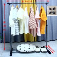 阳台晾衣架落地伸缩室内外简易衣帽架衣服架子单双杆晒衣架挂衣架|[单杆中号经典款]+轮子