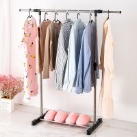 不锈钢晾衣架落地衣帽架可伸缩可升降单杆衣架室内外