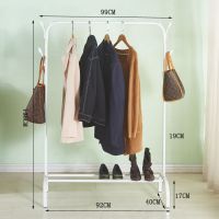 折叠落地晾衣架办公室单杆凉晒家用简易便宜卧室内挂衣服衣帽架子|06衣帽架款白色