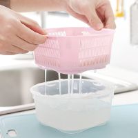 双层加厚淘米器洗米筛塑料淘米盆定时定量洗米神器沥水果蔬篮|单层沥水网颜色随机