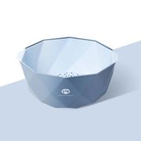 旋转火锅拼盘洗菜盆沥水蓝水果盘客厅时尚创意家用厨房菜筐菜篮子|多边形沥水蓝[蓝色]