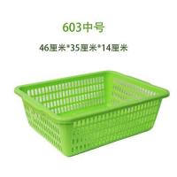 塑料篮子筐长方形洗菜篮收纳框大号整理周转厨房沥水家用加厚小吃|603中号绿色