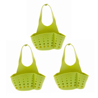 厨房水槽沥水篮置物架创意水龙头海绵洗碗擦沥水袋收纳挂篮挂袋|[绿色]3个