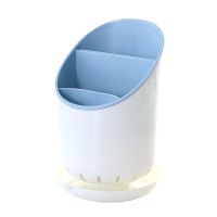 筷子笼多功能沥水篮筷子盒厨房餐具筷子筒塑料沥水筷子架收纳置架|KL--[筷笼]蓝 [沥水篮+筷笼]