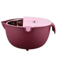 沥水篮多功能切菜切丝神器家用土豆切片切丝萝卜刨丝擦丝厨房用品|北欧粉[[不含刀片]