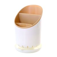 筷子笼多功能沥水篮筷子盒厨房餐具筷子筒塑料沥水筷子架收纳置架|KL--[筷笼]米 [特惠两个装]颜色随机