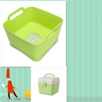 家用厨房洗菜篮子塑料水槽沥水篮洗菜盆洗水果篮厨房收纳筐洗碗槽|绿色水槽+小药箱(绿色)