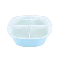 火锅店食材拼盘蔬菜沥水篮双层分格洗菜盆塑料大号配菜盆子水果盘|蓝色分格双层沥水篮