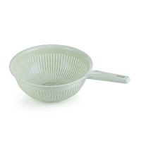 3个装加厚厨房长柄洗菜盆塑料洗菜篮子水果篮滤水筛洗菜筐沥水篮|北欧绿(2件)