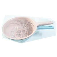 3个装加厚厨房长柄洗菜盆塑料洗菜篮子水果篮滤水筛洗菜筐沥水篮|北欧粉（1件）+北欧蓝（1件）