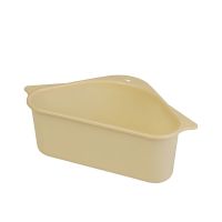 厨房水槽三角沥水篮吸盘式免打孔洗菜盆置物架洗碗池抹布收纳挂篮|米色一个装(卡钩加高)