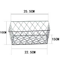 铁艺创意水果盘果篮客厅茶几家用北欧简约现代多层沥水篮网红果盘|方型果篮