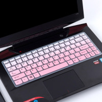 笔记本键盘膜适用联想14英寸电脑g480保护贴y480防尘罩g410全覆盖g400y470y430py4|粉色渐变