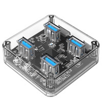 / 电脑usb接口扩展器3.0分线器桌面透明拓展坞ubs扩展坞hub带供电多口集线器转接器延长线转换器