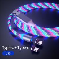 流光磁吸数据线苹果type-c安卓vivo充电器通用华为快充电|一线二头[Type+Type] 2米:七彩流光[快充版]