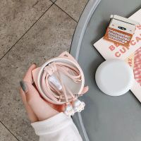 卡通猫爪适用oppo华为vivo入耳式带麦耳机线通用