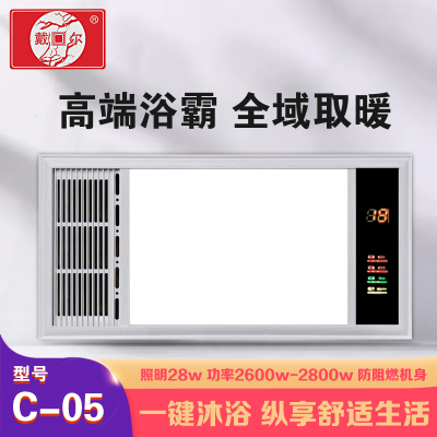 戴回尔 智能电器 浴霸(C05)安全速热 强劲双核取暖浴霸卫生间多功能浴室暖风机