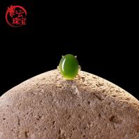 紫云珠宝 金镶玉 和田碧玉 戒指女款 天然玉石戒指 带证书