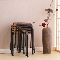 小藤椅高矮凳子简约塑料铁艺仿墨君单人编织成人家用竹小靠背椅子