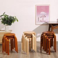 圆凳 家用餐桌凳子简约木凳子圆凳可摞叠登子吃饭用宿舍餐厅板凳