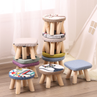 小凳子矮凳 家用沙发凳垫脚凳小圆凳卡通板凳迷你布艺儿童茶几凳