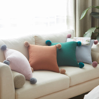 新款纯色棉麻沙发抱枕简约现代美式乡村风靠垫客厅靠枕创意靠背垫