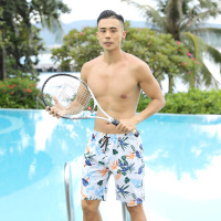沙滩裤男速干可下水泳裤宽松五分男士游泳裤海边度假情侣泡温泉