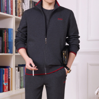 爸爸运动套装男春秋中年休闲套装大码中老年人运动服套装男三件套