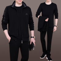 中老年运动套装男春秋季2019新款男士爸爸休闲运动服套装男三件套