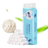 绮云纯木浆白色4层加厚12卷量贩装1000克母婴适用无芯卷纸家庭实惠装