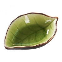 陶瓷小蝶子院香薰碗精油调配碗spa碗 醋酱油碟调味碟小菜盘子 浅绿树叶