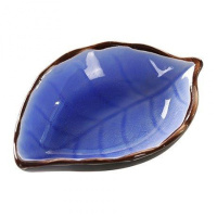 陶瓷小蝶子院香薰碗精油调配碗spa碗 醋酱油碟调味碟小菜盘子 深蓝树叶