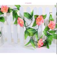 绿色装饰树叶拉花叶子仿真消防管道遮挡塑料绿叶绿藤壁挂假花藤蔓 夕阳红