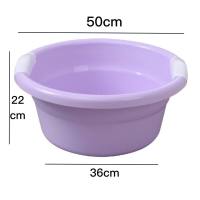 热卖洗脸盆加高洗衣加厚家用塑料加大号洗脚超大特大号加深大盆子 浅紫色超大50*cm