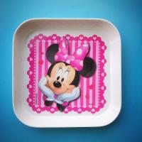 吐骨头盘碟垃圾骨碟塑料装餐桌的盘子小吃小碟子果壳干家用盆渣盘 米妮15cm