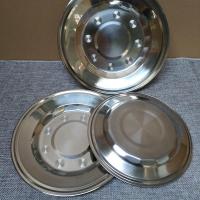 加厚不锈钢烧烤盘 盘子圆盘瓜果盘子平底浅圆盘 不锈钢菜盘碟子 22cm矮圆盘