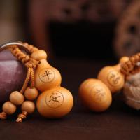 包包配饰男士桃木木吊坠小葫芦挂饰桃木挂件配饰桃木手工胡芦 桃木色-平安-WU1