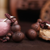 包包配饰男士桃木木吊坠小葫芦挂饰桃木挂件配饰桃木手工胡芦 黑檀木色-福字-C07