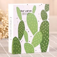 简易记录册大容量六村相册6寸纪念册照片集全竖版4/5/6/7寸清新 粉红色纸绿之森6寸@送一