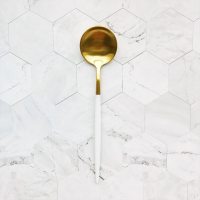 摆件北欧刀叉摄影具美食网红拍照道具西餐碟子烘焙早餐牛排餐盘子 高端勺:白色