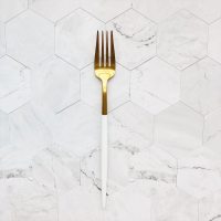 摆件北欧刀叉摄影具美食网红拍照道具西餐碟子烘焙早餐牛排餐盘子 高端叉子：白色