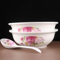 陶瓷家用2只大汤碗面碗陶瓷碗汤盆加厚汤古盛菜碗大碗饭碗酸菜盆 粉黛9英寸无盖汤古2个送大勺1个