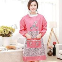 厨房裙新款衣服维闱时尚做饭伟女群围裙围女式韩版韦成人 女孩骑车玫红