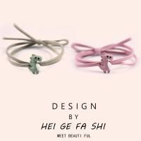 头绳女可爱小恐龙发圈少女心扎头发橡皮筋送男朋友小皮套情侣手链 情侣[2件套]E款