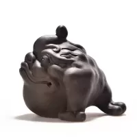 茶宠物茶具茶宠精品 摆件金蟾创意变色茶具茶宠变色茶艺 蟾蜍 紫砂茶宠-神兽
