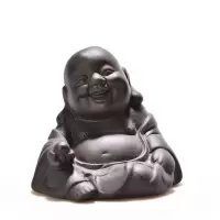 茶宠物茶具茶宠精品 摆件金蟾创意变色茶具茶宠变色茶艺 蟾蜍 紫砂茶宠-笑弥勒