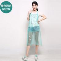 洗宠物狗洗澡衣服防水胶塑料围裙长款女加长款过膝可爱透明成人 单围裙绿色